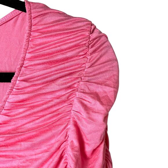 NWT Anthropologie Sunday in Brooklyn Coral Ruched Top Coquette Balletcore Fairy - Picture 4 of 8